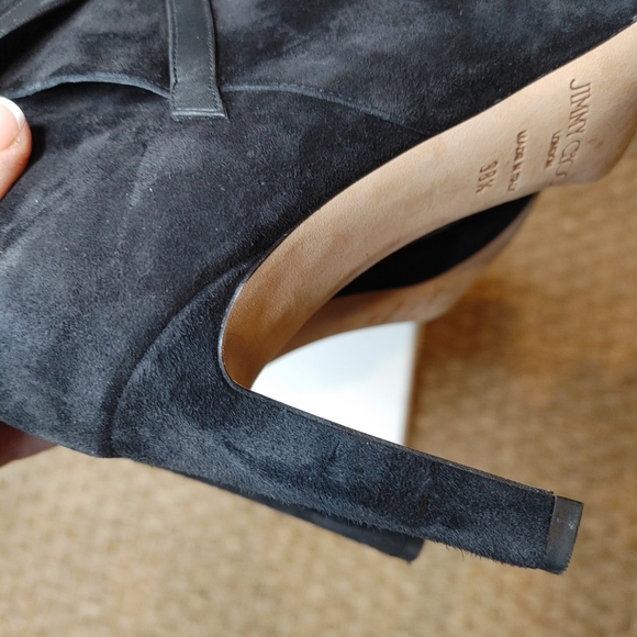 JIMMY CHOO Dalal Leather-Trimmed Supple Suede Ankle Boots EU 38.5 US 8.5 - Picture 11 of 16